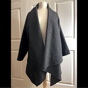 Eileen Fisher Asymmetrical Oversized Wool Poncho